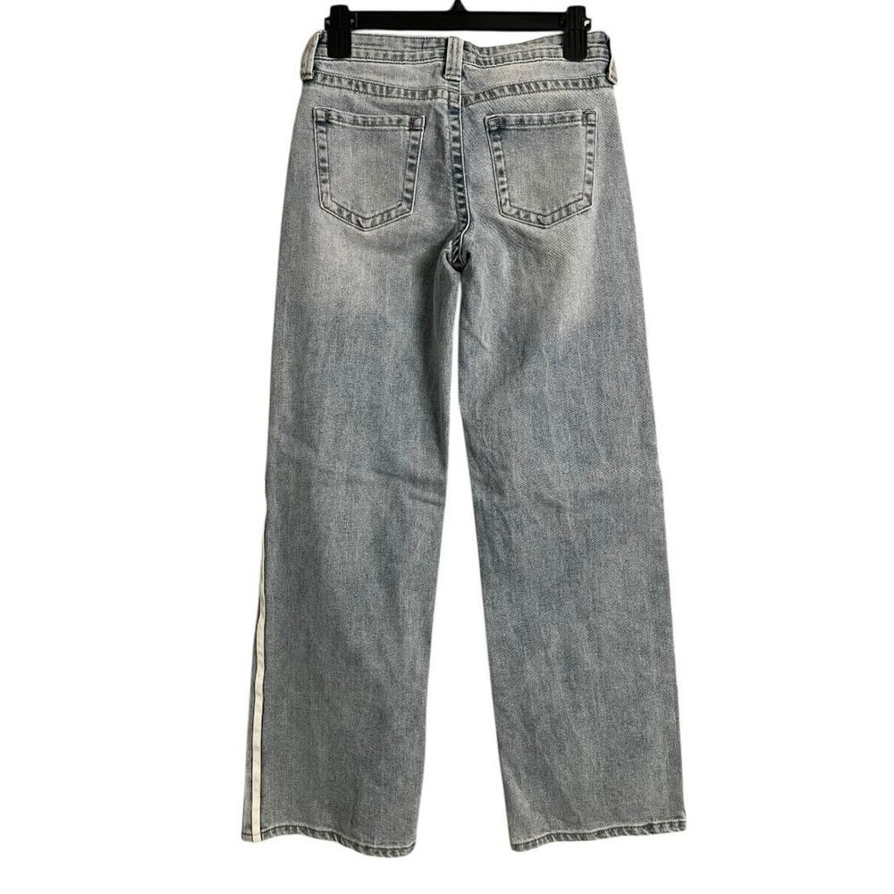 Celebrity Pink Wide Leg Jeans Juniors 1/25 Blue Medium Wash Side Stripe Stretch - Picture 7 of 7